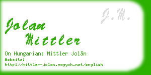 jolan mittler business card